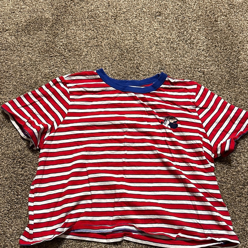 Old Navy Red and White Striped Tee